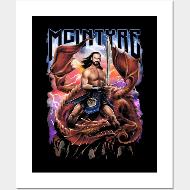 Drew McIntyre Scottish Warrior Medieval Metal Poster Wall Art by Holman